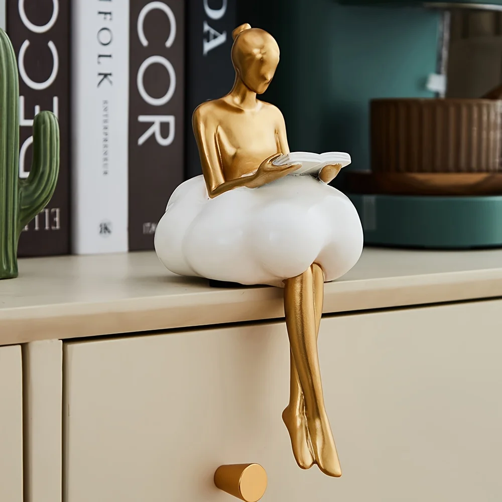 Desk Setup Design - Bulut Kız Heykel Soyut Sanat Şekil