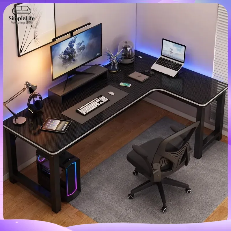 Desk Setup For Laptop And Monitor - Köşe Oyun Masası Bilgisayar Masası PC