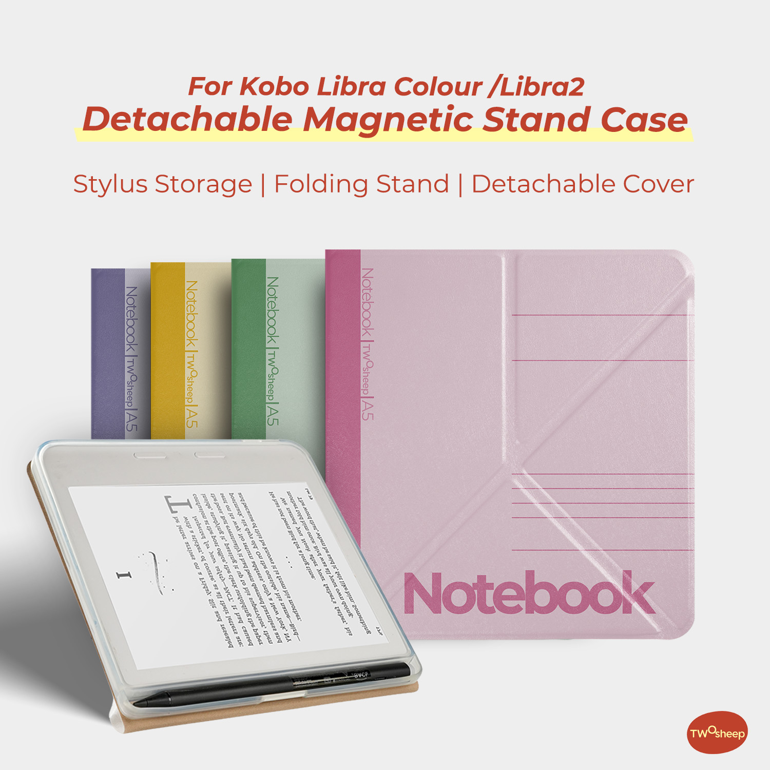 Pen Cup Magnetic - Twosheep Kampüs Ayrılabilir Manyetik Kılıf Kobo