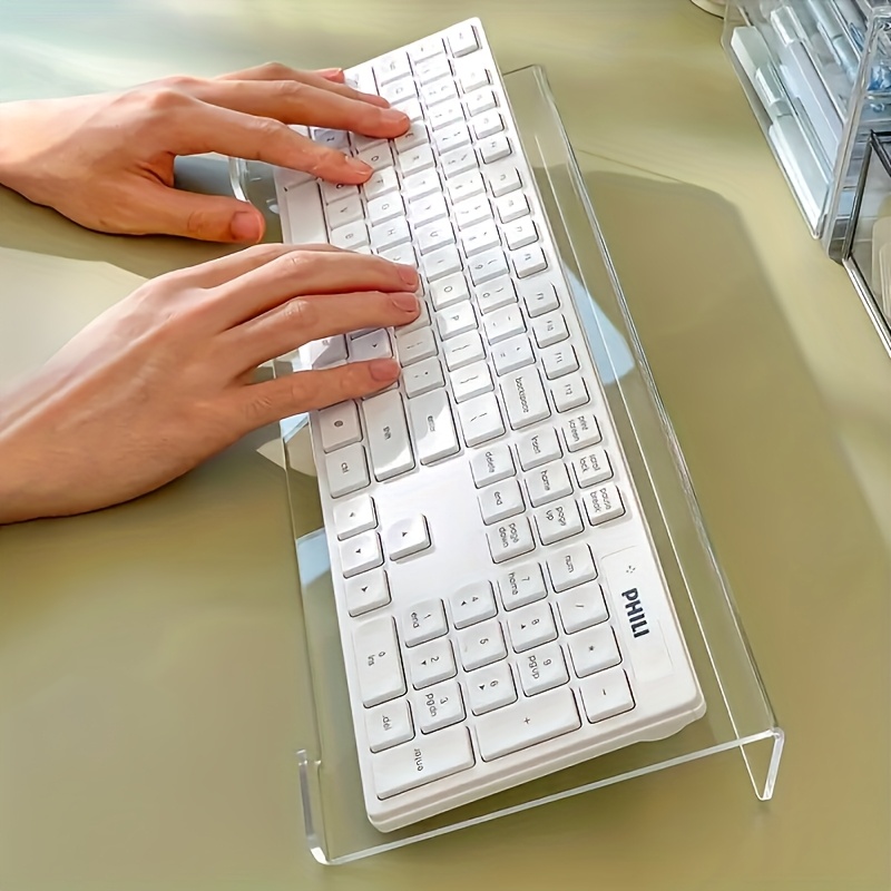 Desk Setup Design - Akrilik klavye standı, şeffaf masaüstü düzenleyici,