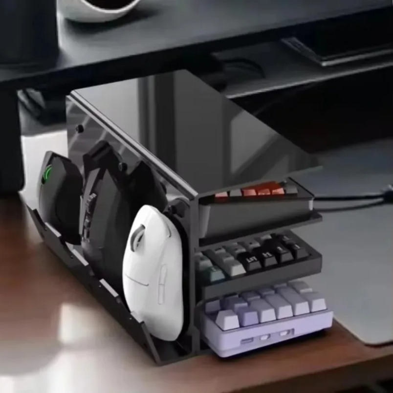 Desk Setup Gaming - Klavye Ekran Standı 3 Katmanlı Akrilik