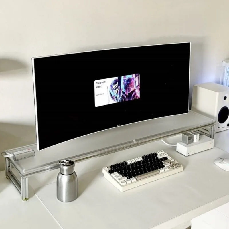 Desk Setup For Laptop And Monitor - Alüminyum Monitör Standı Akrilik Masaüstü Yükseltici