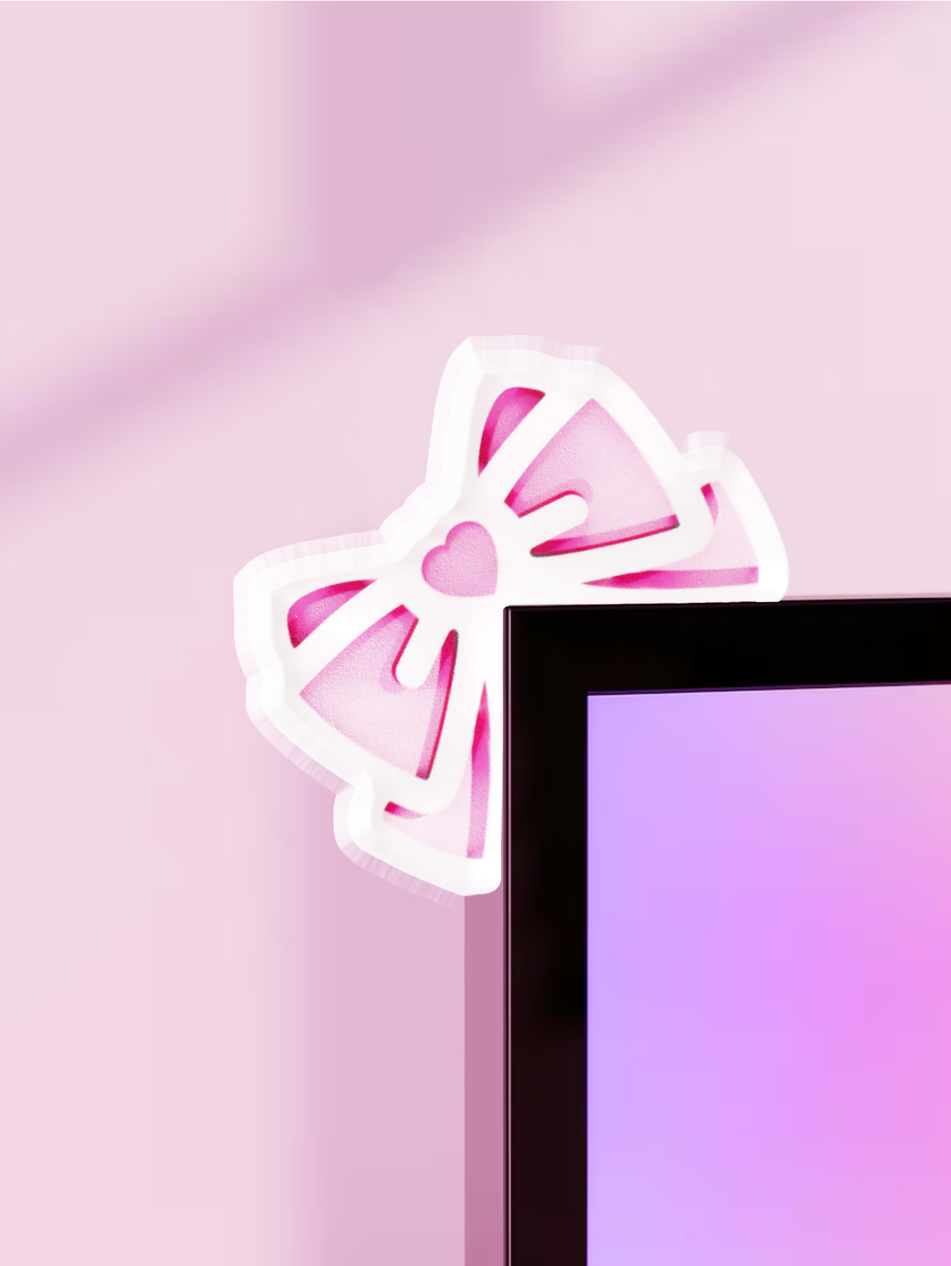 Desk Setup Gaming - Kawaii Fiyonk Monitör Süsü Pembe Akrilik