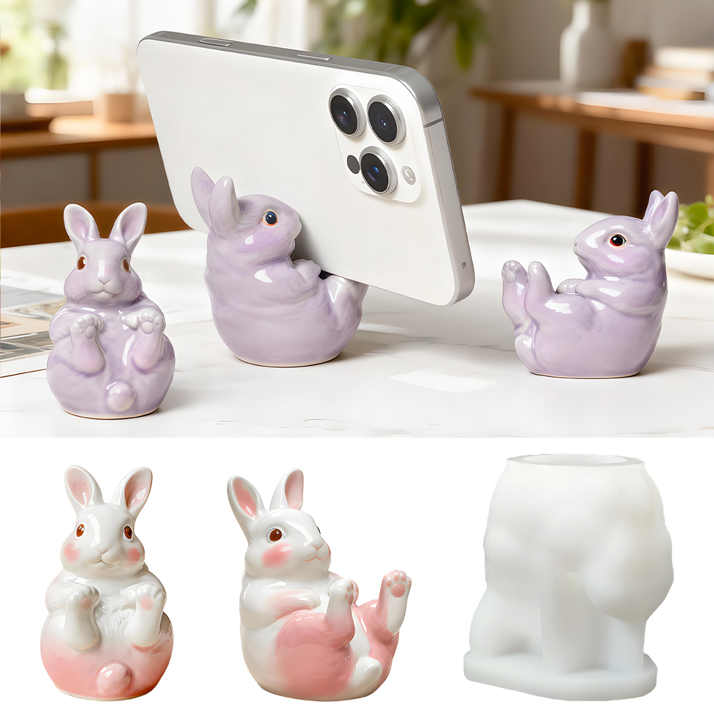 Desk Setup Cute - Sevimli Tavşan Cep Telefonu Standı Silikon