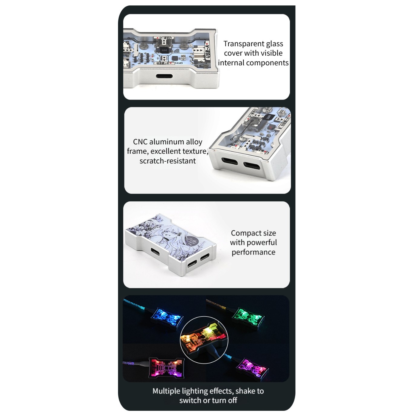 RGB USB Hub 2 Giriş 3 Çıkış Oy - Desk Setup Rgb incelemesi ve fiyatı