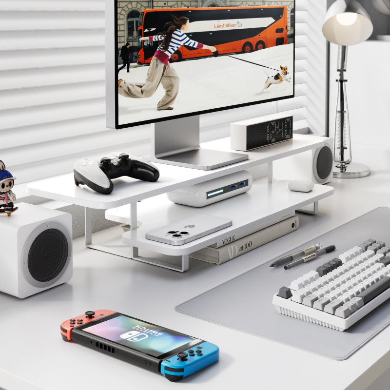 Ceviz Kaplama Monitör Standı Y - Desk Setup For Laptop And Monitor incelemesi ve fiyatı