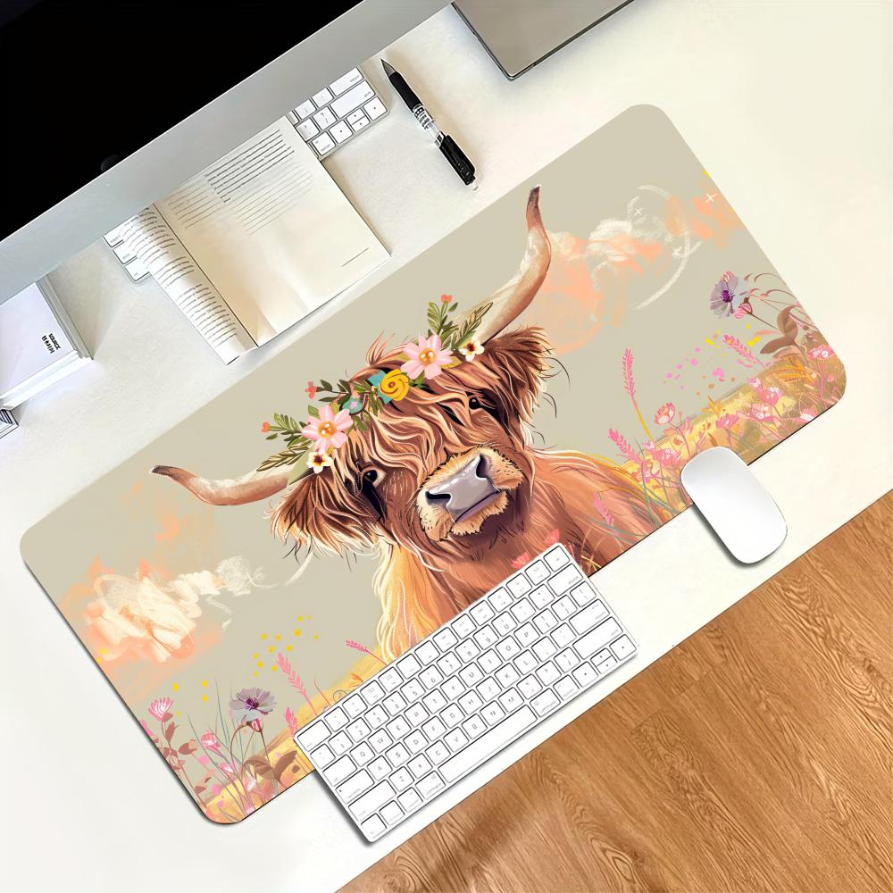 Vintage Highland Cow Çiçek Des - Desk Setup Pc And Laptop incelemesi ve fiyatı
