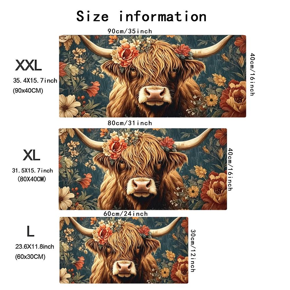 Vintage Highland Cow Çiçek Des - Desk Setup Pc And Laptop incelemesi ve fiyatı