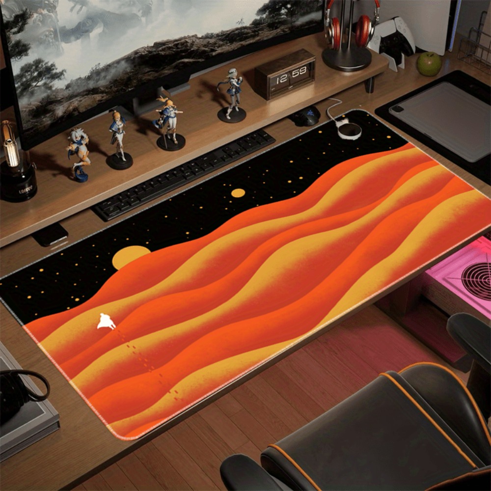 Kaymaz oyun mouse pad'i, gece  - Yellow Desk Setup incelemesi ve fiyatı