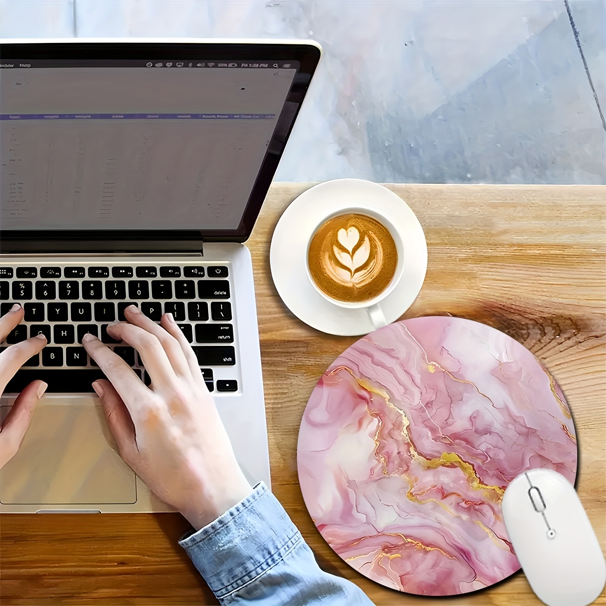 Pembe Mermer Mouse Pad PC Dizü - Desk Setup Pc And Laptop incelemesi ve fiyatı