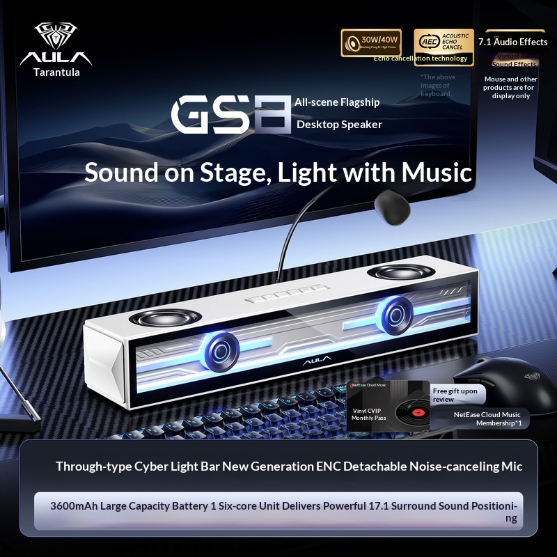 Aula Gs8 Oyun Hoparlörü Masaüs - Speaker Desk Setup incelemesi ve fiyatı